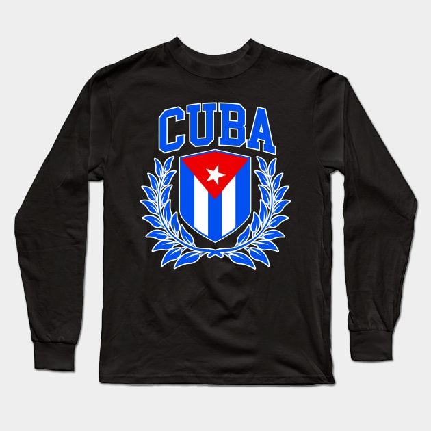 Collegiate Cuban Coat of Arms Long Sleeve T-Shirt by Vector Deluxe